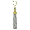 Silver/Gray Tassel Keychain